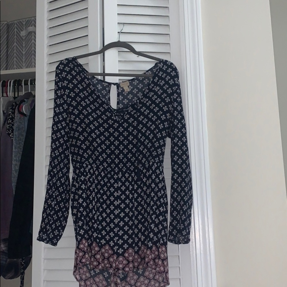 Patterned Navy Romper